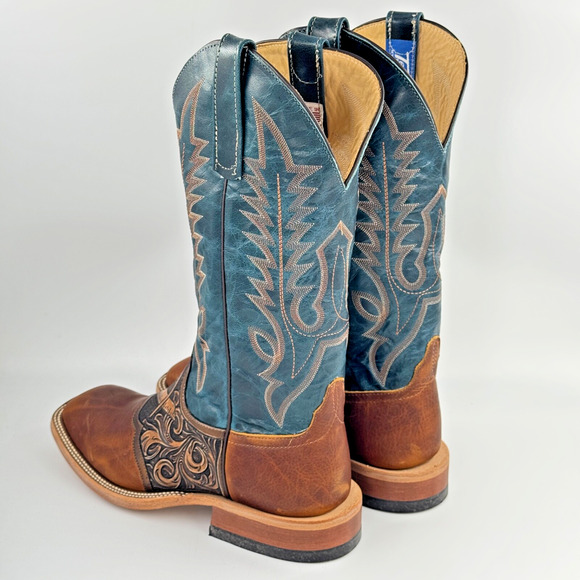 TESKEY'S Masonic Western Boots MENs Size 9 MADE IN USA Leather BRAND NEW IN BOX - Picture 8 of 12